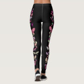 Dagen en vlinders, plakband, Floral afdrukken Leggings (Achterkant)