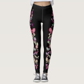 Dagen en vlinders, plakband, Floral afdrukken Leggings (Voorkant)