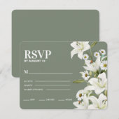 Dagen en witte gelilies RSVP kaartje (Voorkant / Achterkant)