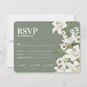 Dagen en witte gelilies RSVP kaartje (Voorkant)