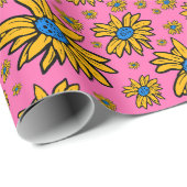  Dagen Geel Blauw Roze Cadeaupapier (Rol Hoek)