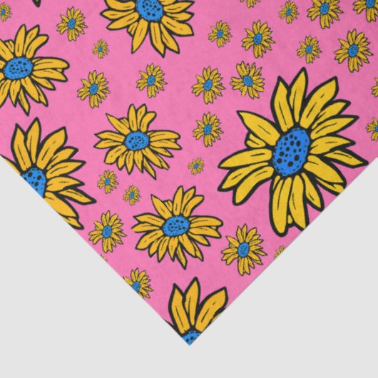 Dagen Geel Blauw Roze Tissuepapier (Detail)