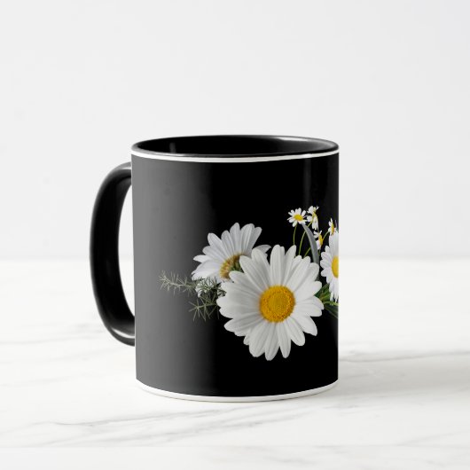 Dagen, gele en witte bloemen mok (Voorkant links)