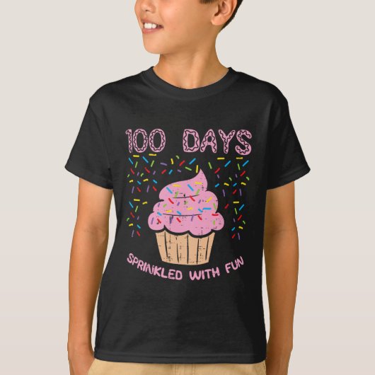 Dagen gestrooid met leuke cupcake 100h dag van de t-shirt (Voorkant)