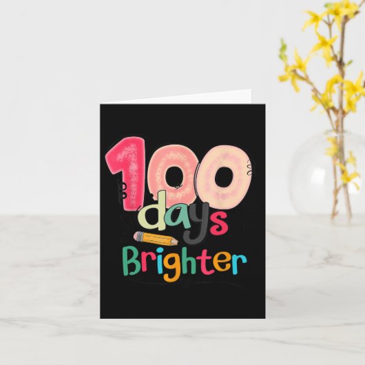 Dagen Helderder Leraar Student Gelukkig 100ste Dag Kaart (Gele Bloem)