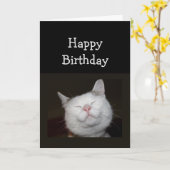 Dagen Humor Cute Smiling Cat for Inspiration Kaart (Gele Bloem)