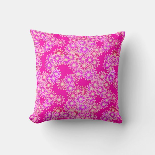 Dagen in diepe roze en orchidee kussen (Voorkant)