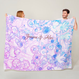 Dagen in roze en blauwe vlooiendeken fleece deken