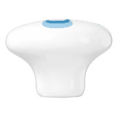 Dagen in wit en blauw met goudgeel midden keramische knop (Zijkant)