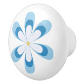 Dagen in wit en blauw met goudgeel midden keramische knop (Rechts)