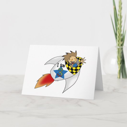 Dagen jongen in een raket kaart (Voorkant)