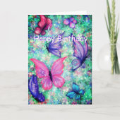Dagen Kaart Colorful Butterflies vliegen (Voorkant)