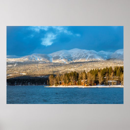 Dagen laatste licht op skiloop van witvis poster (Voorkant)