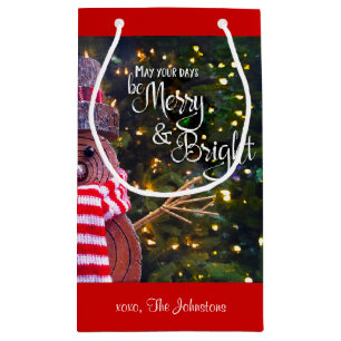 Dagen Merry Bright Rustic Snowman Custom Naam Scha Klein Cadeauzakje