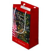 Dagen Merry Bright Rustic Snowman Custom Naam Scha Klein Cadeauzakje (Achterkant Gekanteld)