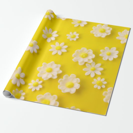 Dagen met een gele achtergrond cadeaupapier (Uitgerold)