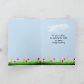 Dagen met rode tulpen op een tafelkaart kaart (Binnen)