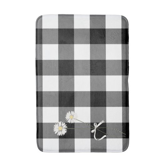 Dagen op zwarte en witte buffelplaat badmat (Voorkant Verticaal)