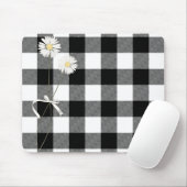 Dagen op zwarte en witte buffelplaat muismat (Met muis)