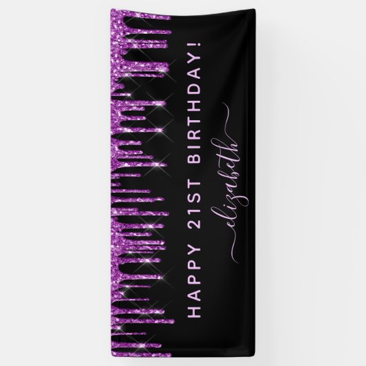 Dagen paarse glitter op feestdag: modern spandoek (Verticaal)