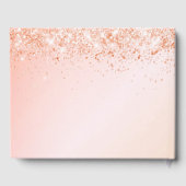 Dagen roos goud floraal geometrisch glitsstof gastenboek (Achterkant)