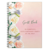 Dagen roos goudfloralen wit Guest Book Notitieboek (Voorkant)