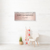 Dagen roos goudglitter glans spandoek (Insitu)