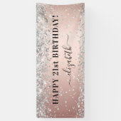 Dagen roos goudglitter glans spandoek (Verticaal)