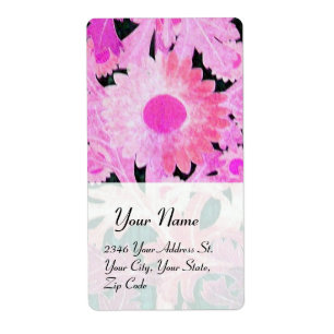 DAGEN, roze zwart Etiket