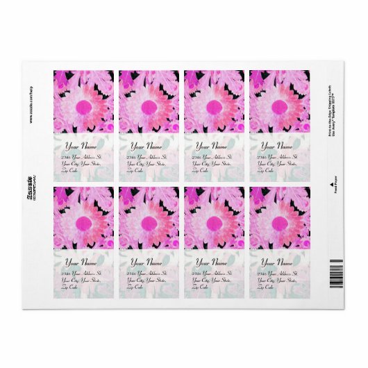 DAGEN, roze zwart Etiket (Full Sheet)