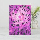 DAGEN, roze zwarte witte bloemen en bladeren Aankondiging (Staand voorkant)