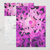 DAGEN, roze zwarte witte bloemen en bladeren Aankondiging (Voorkant / Achterkant)