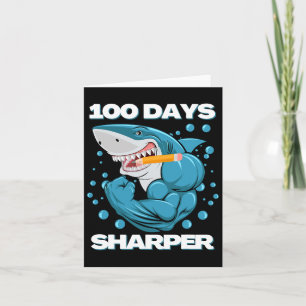 Dagen Scharper Haai Fun 100 Dagen Van School Kaart