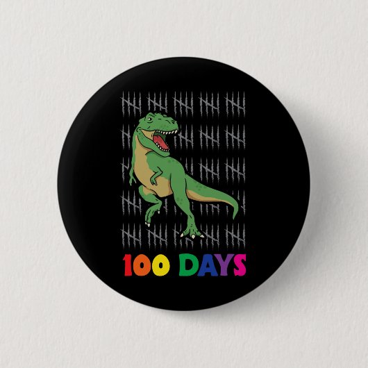 Dagen School Dinosaurus School Dagen Einde van de Ronde Button 5,7 Cm (Voorkant)