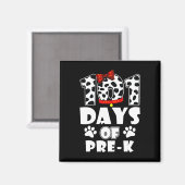 Dagen School Pre K Hond 100 Dagen Slimmere Student Magneet (Voorkant / Achterkant)