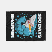 Dagen Sharper Shark plezier 100 dagen van school Fleece Deken (Voorkant (Horizontaal))