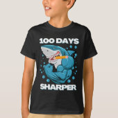 Dagen Sharper Shark plezier 100 dagen van school T-shirt (Voorkant)