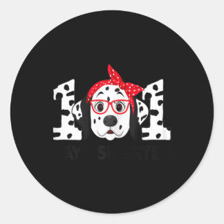 Dagen Slimmer 101e dag school Dalmatische hond ler Ronde Sticker
