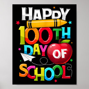 Dagen Slimmer Gelukkige 100ste Dag van de Schoolle Poster