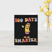 Dagen Slimmer Retro Groovy Potlood 100 Dagen van S Kaart (Gele Bloem)