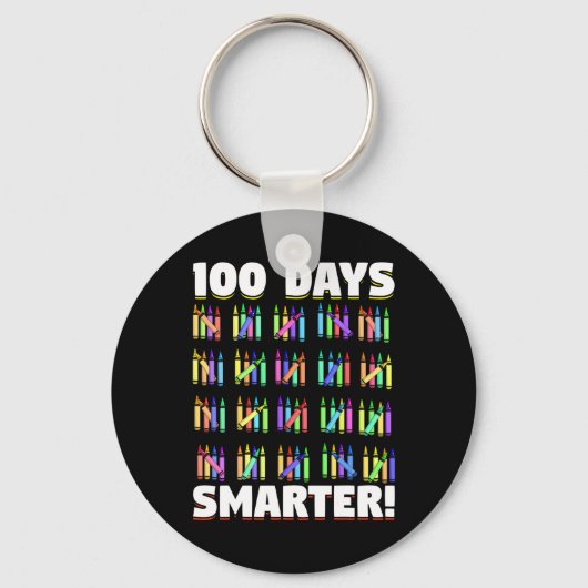 Dagen Slimmere Crayons Student Gift 100 dagen van Sleutelhanger (Voorkant)