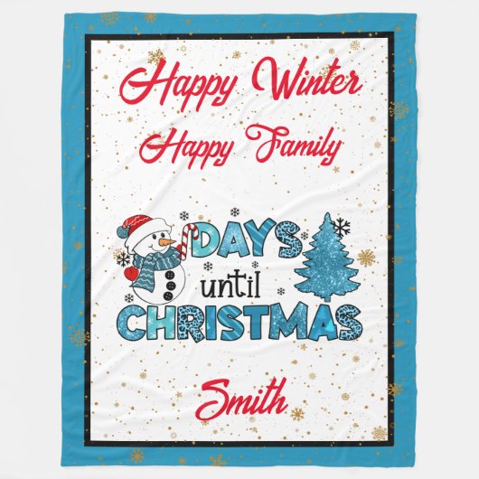 Dagen tot Kerstmis aanpassen Fleece Deken (Voorkant)