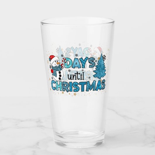 Dagen tot Kerstmis aanpassen Glas (Voorkant)