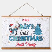 Dagen tot Kerstmis aanpassen Hangend Wandkleed (Voorkant)