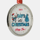 Dagen tot Kerstmis aanpassen Metalen Ornament (Rechts)