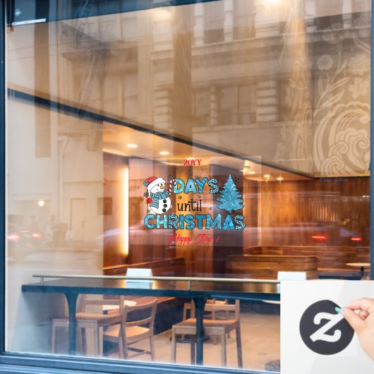 Dagen tot Kerstmis aanpassen Raamsticker (Cafe Raam)