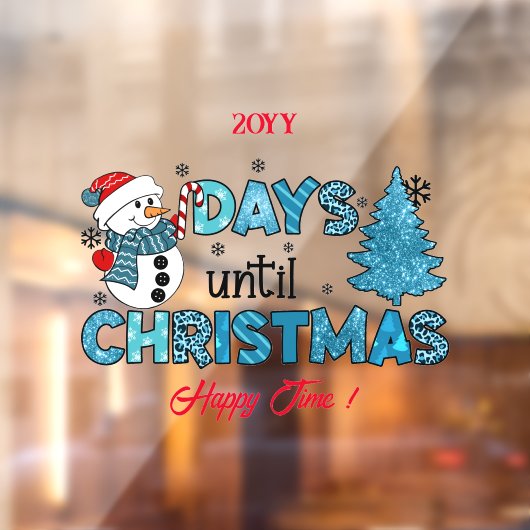 Dagen tot Kerstmis aanpassen Raamsticker (Vel 2)