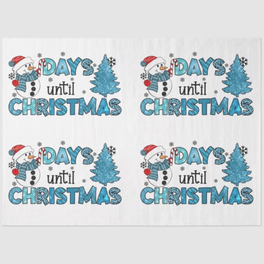 Dagen tot Kerstmis aanpassen Tissuepapier (Voorkant)