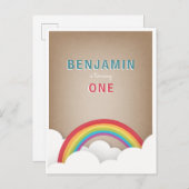 Dagen van afgelopen dag geïnspireerde regenboogwol uitnodiging briefkaart (Voorkant / Achterkant)