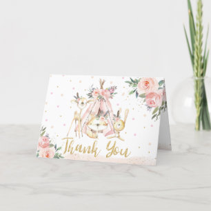 Dagen van Baby shower van de vogelstand Bedankkaart